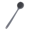 DNC Silicone Back Scrubber for Shower Bath Body Brush with Long Handle, BPA-Free, Hypoallergenic, Eco-Friendly (Gray) DNC