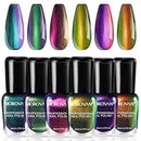 Morovan Fingernail Nail Polish Set: Holographic Metallic Ombre Lacquer Air Dry Nail Polish Regular Nail Pack 0.27oz Glitter Finger Nail Bulk Toenail Polish Kit Halloween Fall Gift for Women Infinity Warehouse