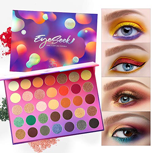 EYESEEK Colorful Eyeshadow Palette High Pigmented Makeup Palette Metallic And Shimmer Eyeshadow Pallet Easy To Blend Long Lasting Eye Shadow Makeup Pallet EYESEEK