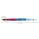 PANA USA Acrylic Nail Brush Pure Kolinsky Hair Acrylic White Swirl Blue Handle with Pink Ferrule Round Shaped - Size 10 PANA