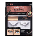 KISS Magnetic Eyeliner & Lash Kit, Lure, 1 Pair of Synthetic False Eyelashes With 5 Double Strength Magnets and Smudge Proof, Biotin Infused Black Magnetic Eyeliner with Precision Tip Brush KISS
