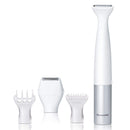 Panasonic Bikini Trimmer and Shaver for Women with 4 Attachments for Gentle Grooming in Sensitive Areas, Wet/Dry, Battery-Operated – ES-WV60-S (White / Silver) Panasonic