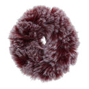Two-Tone Fur Scrunchy-Burgundy Motique Accessories