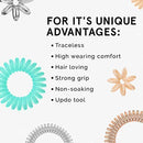 invisibobble Power Traceless Spiral Hair Ties - Pack of 3 Crystal Clear - Strong Elastic Grip Coil Hair Accessories for Active Women - No Kink, Non Soaking - Gentle for Girls Teens and Thick Hair invisibobble