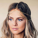 Yean Gold Head Chain Bohemian Hair Jewelry Headpiece Forehead Band Festival Hair Headband Accessories for Women and Girls (Gold) Yean