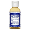 Dr. Bronner’s - Pure-Castile Liquid Soap (Peppermint, Travel Size, 2 ounce) - Made with Organic Oils, 18-in-1 Uses: Face, Body, Hair, Laundry, Pets and Dishes, Concentrated, Vegan, Non-GMO Dr. Bronner's