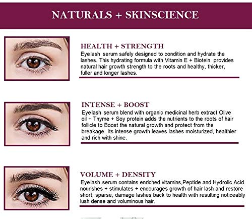 Dermaxgen Eyelash Growth Serum- Pure Organic - Enhancement For Longer, Fuller & Thicker Lashes and Eyebrows 3.5ML / FL OZ. DERMAXGEN