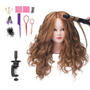 SOPHIRE 26"-28" Long Hair Mannequin Head with 60% Real Hair, Hairdresser Practice Training Head Cosmetology Manikin Doll Head with 9 Tools and Clamp - Golden, Makeup On SOPHIRE