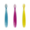 RADIUS Totz Toothbrush Extra Soft Brush BPA Free & ADA Accepted Designed for Delicate Teeth & Gums for Children 18 Months & Up - Blue Coral Yellow - Pack of 3 RADIUS