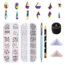 Beetles Gel Polish Nail Art Rhinestones,Crystal Glass AB Rhinestone Gems (120 + 3456 Pcs）for Gel Nail Polish/Nail Dipping Powder/Nail Acrylic Powder Decoration with Nail Rhinestone Glue and Nail Brush beetles Gel Polish