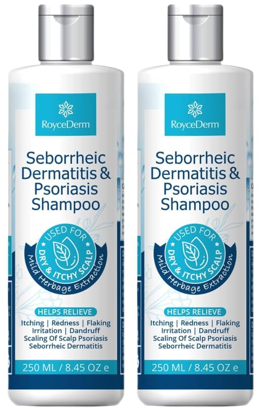 Roycederm Seborrheic Dermatitis & Psoriasis Shampoo and Conditioner Set - Effective Scalp Treatment for Folliculitis, Psoriasis, Dandruff, Dry Itchy Scalp - Soothing, Moisturizing Herbal Formula Infinity Warehouse