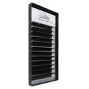 LASHVIEW SUPER MATTE Split Tips Flat Mink Black Ellipse Eyelash Extension Thickness 0.20mm C Curl Length 14mm Extremely Soft Application-friendly Semi-permanent Individual Lashes For Salon Use LASHVIEW
