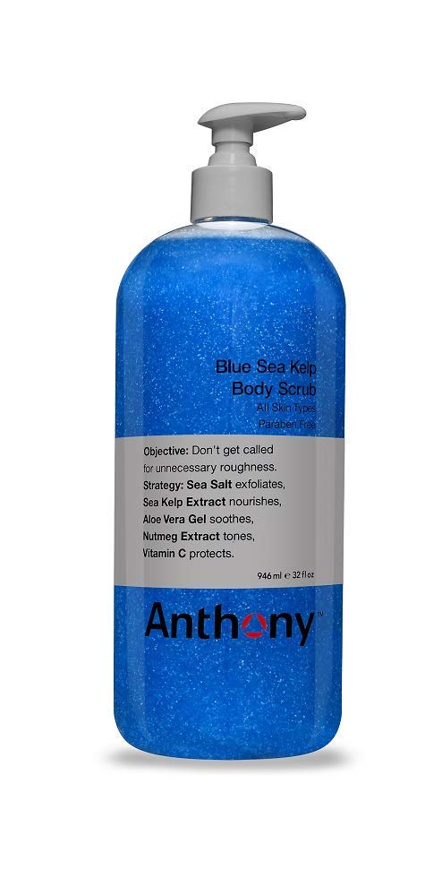 Anthony Invigorating Rush Hair and Body Wash, 32 Fl Oz and Anthony Blue Sea Kelp Body Scrub, 32 Fl Oz Anthony