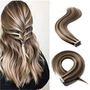 100% Remy Tape In Hair Extensions Real Human Hair Natural Double Side Tape Skin Weft Invisible Hair Extensions Hightlight Balayage Silk Straight (22'',50g/20pcs,
