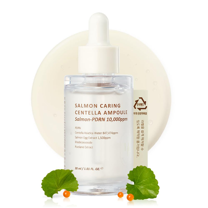 Salmon Caring Centella Ampoule - Salmon PDRN, Salmon Egg Extract, Centella, Madecassoside, Calming, Soothing, Restore and Rejuvenate, Sensitive Skin, Korean Skincare Infinity Warehouse