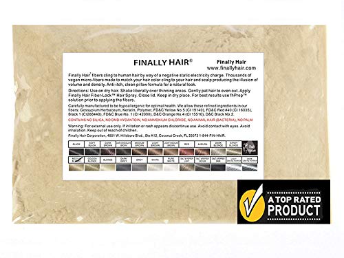 Finally Hair Hair Building Fibers Refill Bag, Light Medium Brown - our lightest brown shade, 56 Grams, Premium Hair Loss Concealer in a Refill Bag