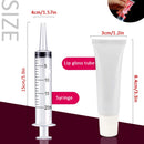 50PCS 10ml Lip Gloss Tubes Clear Empty Lip Balm Containers with White Cap Refillable Soft Cosmetic Squeeze Tubes for Lip Gloss Base Glitter Pigment Powder 2 Syringes + Tag Labels Stickers by AMORIX AMORIX