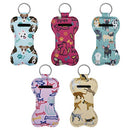 Beautyflier Neoprene Chapstick Lipstick Keychain Holder (Dog Pattern) Beautyflier