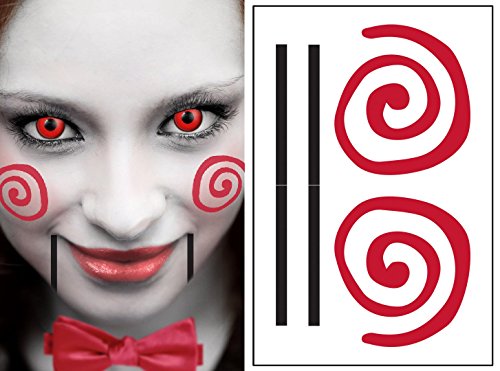 Saw Clown Style Kit Temporary Tattoos | Skin Safe | MADE IN THE USA Fashiontats