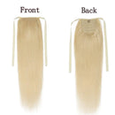 20 Inches Tie Up Human Hair Ponytail Extensions 100% Remy Human Hair Pony Tails Long Straight Silky With Comb Clip in One Piece Wrap Pony Tail Extensions For Women