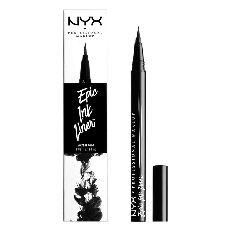 NYX PROFESSIONAL MAKEUP Epic Ink Liner, Waterproof Liquid Eyeliner + Fill & Fluff Eyebrow Pomade Pencil (Ash Brown) NYX PROFESSIONAL MAKEUP Store