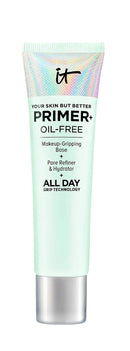 IT Cosmetics Your Skin But Better Makeup Primer+ - Extends Makeup Wear, Hydrates Skin, Refines the Look of Pores - With Glycerin, Bark Extract & Ginger Root Extract - Oil-Free Formula It Cosmetics