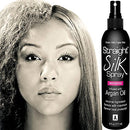 Straight Silk Spray with Moroccan Argan Oil | Hair Straightening Protector & Detangler | Alcohol-Free | Heat Protectant up to 450°F | Flat-Iron | Blow-Dry | Unscented | Hair Spray | MADE IN USA (6oz) JuniorLabs