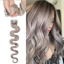 40 PCS Rooted Tape In Hair Extensions Real Human Hair Invisible Seamless Skin Weft Body Wave Highlight Double Side Tape Remy Human Hair Extensions Wavy For Women (16'',100g/40pcs,