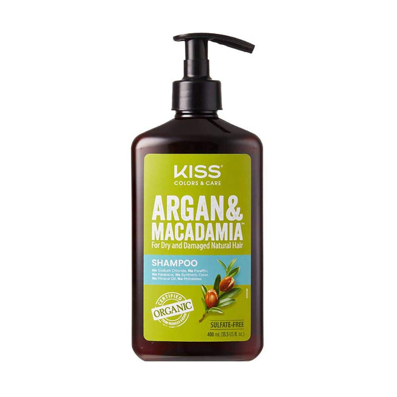 Kiss Color & Care Argan & Macadamia For Dry and Damaged Natural Hair Shampoo (13.5 fl. oz // 400 mL) KISS
