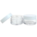 Beauticom 12 Pieces 20G/20ML Round Clear Jars with WHITE Lids for Lotion, Creams, Toners, Lip Balms, Makeup Samples - BPA Free Beauticom