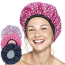 Shower Caps for Women 3 Pack in Different Colors - For Long and Short Hair - Reusable Bath Hair Cap for Ladies, Men and Kids UB-STORE