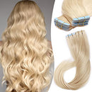 S-noilite Rooted Tape in Hair Extensions Human Hair Tape in Human Hair Seamless Skin Weft Invisible Double Sides Tape Glue in Hair Silky Straight 20Pcs 60g(22 Inch