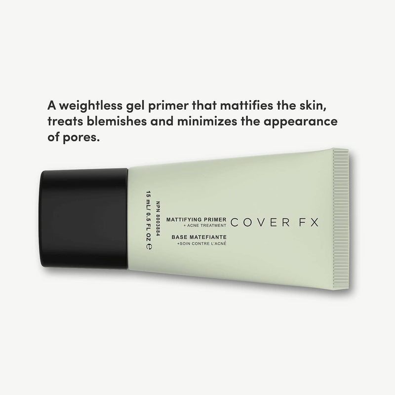 Cover FX Makeup Foundation Mattifying Primer, Reduce Pores & Control Shine for Acne Prone Skin Travel Size, 0.5 Fl Oz Cover FX