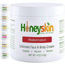 Manuka Honey Cream Face Moisturizer and Body Lotion - Eczema Honey Organic Moisturizing Cream - Dry Itchy Sensitive Skin - Face Lotion for Redness Eczema and Rosacea - Watermelon Scent (4oz) Honeyskin