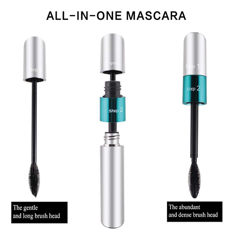 NaSeny 4D Silk Fiber Lash Mascara - 2 in 1 Thrive Liquid Lash Extension Mascara Waterproof Black Mascara Christmas gifts for women NaSeny