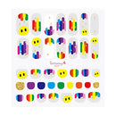 Petitwings Nail Stickers Wraps Decals Polish Self-Adhesive for Kid Girls Boys, a Nail File (Korean Made) (Happy Rainbow) Petitwings