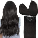 GOO GOO Hair Extensions Clip in Natural Black 24 Inch 120g 7pcs Human Hair Extensions Remy Natural Hair Real Straight Thick Weft GOO GOO Store