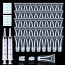 AMORIX 50PCS 5ml Lip Gloss Tubes Cute Cosmetic Tubes Empty Soft Refillable Lip Balm Containers for Women Girls Cosmetic Sample DIY with Free Syringe + Tag Labels Stickers AMORIX