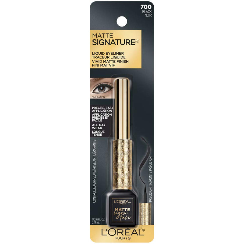 L'Oreal Paris Makeup Matte Signature Liquid Dip Eyeliner, Waterproof, Precise and Easy Application, All Day Wear, Vivid Matte Finish, Black, 0.07 fl; Oz. L'Oreal Paris