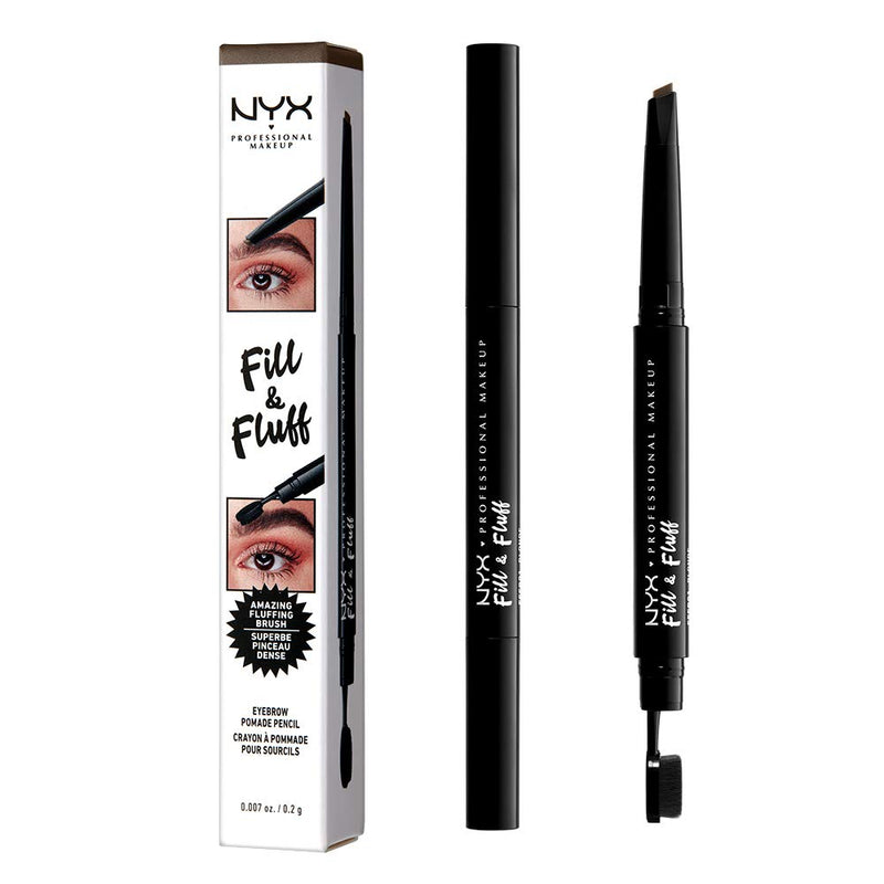 NYX PROFESSIONAL MAKEUP Fill & Fluff Eyebrow Pomade Pencil, Ash Brown NYX PROFESSIONAL MAKEUP