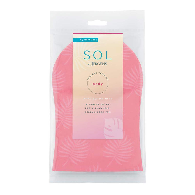 SOL by Jergens Self Tanner Applicator Mitt, Flawless, Streak-free Tanning Blender Glove, Sunless Tanning, Reusable Tanning Mitt Protects Hands Jergens