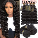QTHAIR 12a Brazilian Loose Deep Wave Human Hair Wigs Bundles for Black Women (14" 16" 18" 20", Hair Bundles) QTHAIR