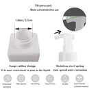 2 Pack Foaming Soap Dispenser 15oz Refillable Foam Liquid Hand Soap Empty Plastic Pump Bottle Container for Bathroom Vanities, Kitchen Sink, Hospital, Clinic - White 450ml WEIYON