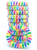 RayBella Spiral Hair Ties - 12pcs BPA-free, Comfortable, Coil Hair Ties, Hair Ties for Thick Hair, Phone Cord Hair Ties, Hair Coils (Colorful) RayBella