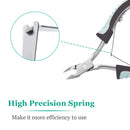 Cuticle Trimmer with Pusher - IVON Professional Cuticle Cutter Remover - Rubber Non-slip Handle IVON