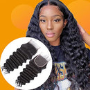 QTHAIR 12A Grade Peruvian Loose Deep Wave Human Hair 100% Unprocessed Peruvian Virgin Human Hair (16", 4x4 Closure) QTHAIR