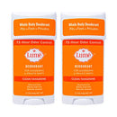Lume Natural Deodorant - Underarms and Private Parts - Aluminum Free, Baking Soda Free, Hypoallergenic, and Safe For Sensitive Skin - 2.2 Ounce Stick Two-Pack (Clean Tangerine) LUME