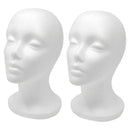 12" 2 Pcs Styrofoam Wig Head - Tall Female Foam Mannequin Wig Stand and Holder for Style, Model And Display Hair, Hats and Hairpieces, Mask - for Home, Salon and Travel Smilco Store