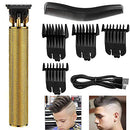 Hair Clippers for Men, Electric Pro Li Outliner Grooming Rechargeable Cordless Close Cutting T-Blade Trimmer for Men 0/1.5/3/6/9 mm Baldheaded Hair Clippers Zero Gapped Detail Beard Shaver (Gold) GOODAN