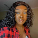 Human Hair Wigs Short Bob Wigs 4x4 Lace Closure Wigs Brazilian Curly Deep Wave Lace Front Wigs Human Hair 10 Inch Vshow Bob Wigs for Black Women 150% Density Pre Plucked with Baby Hair（10 Inch) V SHOW